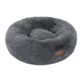 Large Grey Calming Plush Bed - 70cm x 70cm x 21cm
