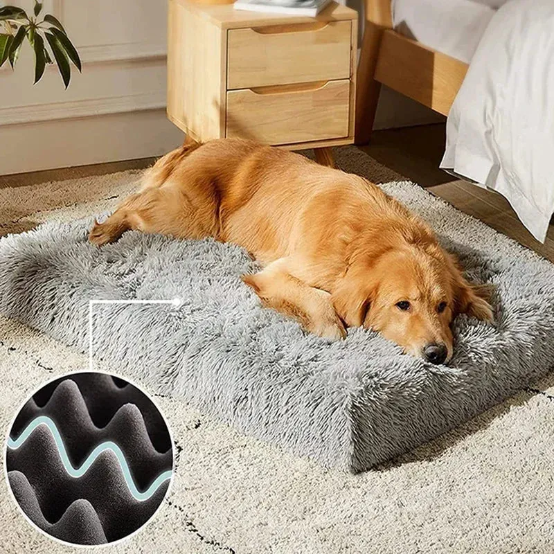 Luxurious Plush Pet Bed with Memory Foam and Heat-Reflective Features