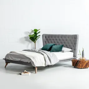 MAY - Dark Grey Fabric Bed - FINAL SALE