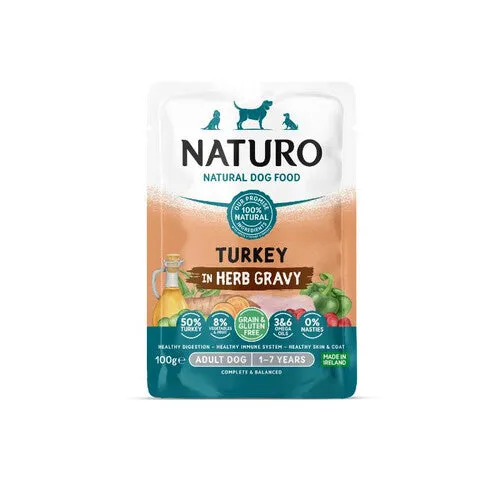 Naturo Adult Dog Food Grain & Gluten Free Turkey in Herb Gravy 100g x 12