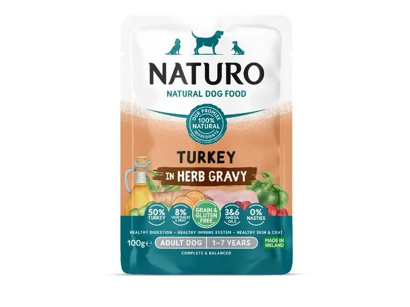 Naturo Adult Dog Food Grain & Gluten Free Turkey in Herb Gravy 100g x 12