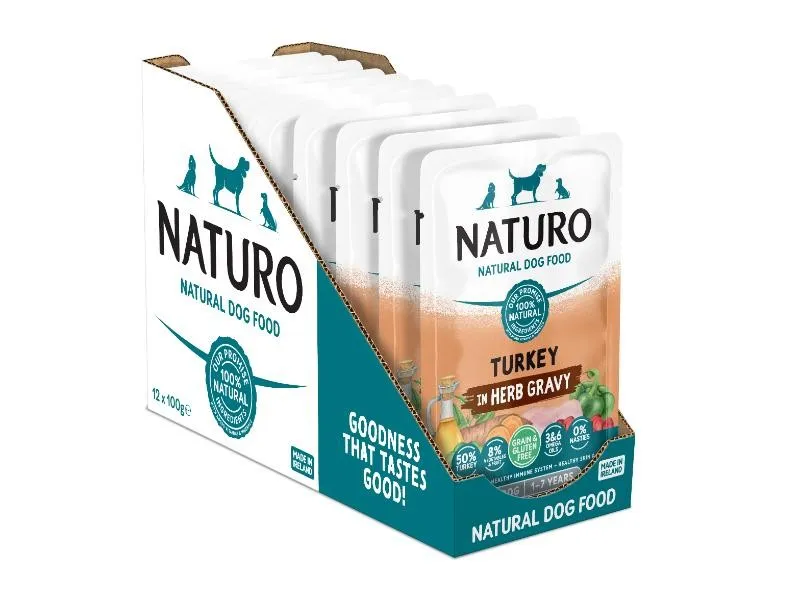 Naturo Adult Dog Food Grain & Gluten Free Turkey in Herb Gravy 100g x 12