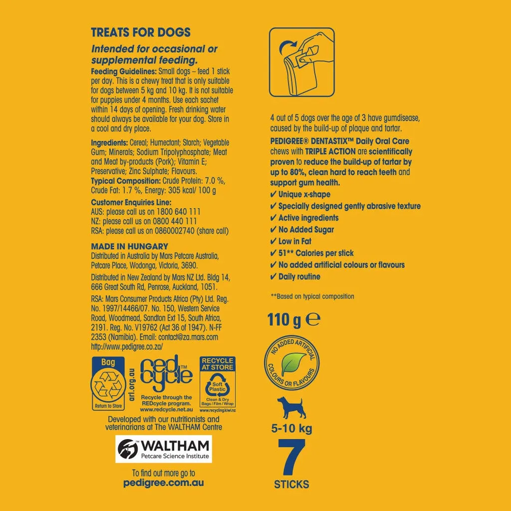 Pedigree DentaStix All Sizes/Flavors Dog/Puppy Dental Care Treats Daily Oral Care Chewy Chunx