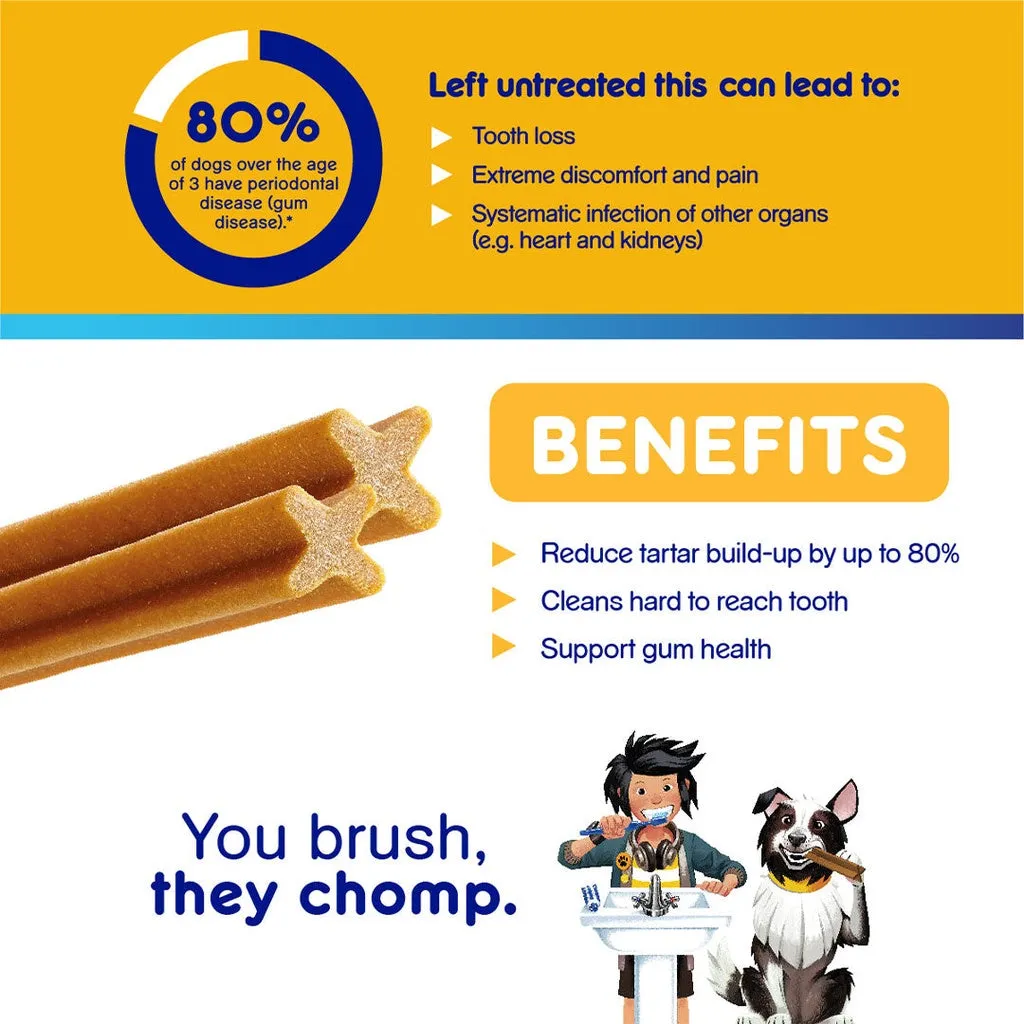 Pedigree DentaStix All Sizes/Flavors Dog/Puppy Dental Care Treats Daily Oral Care Chewy Chunx