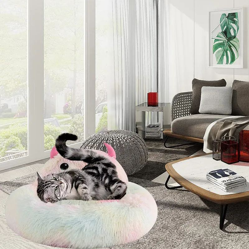 Plush Little Monsters Round Pet Bed