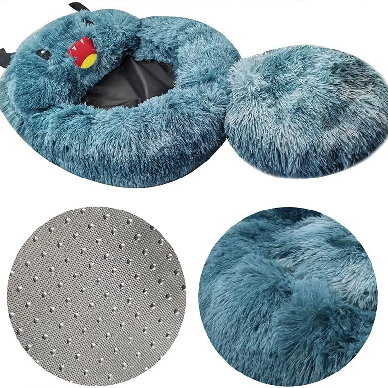 Plush Little Monsters Round Pet Bed