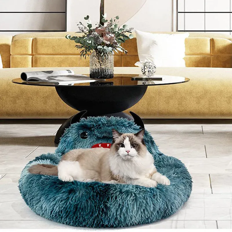 Plush Little Monsters Round Pet Bed