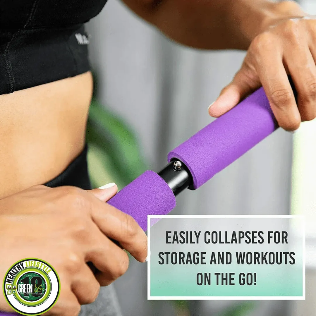 Portable Pilates Bar Kit with Resistance Bands, Exercise Bar, Latex Cords