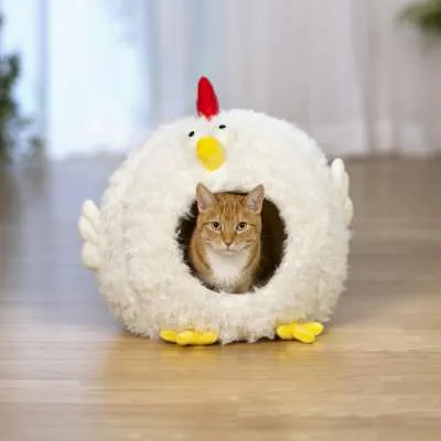 Prevue Pet Comfy Chicken Hideaway Cat or Small Dog Bed