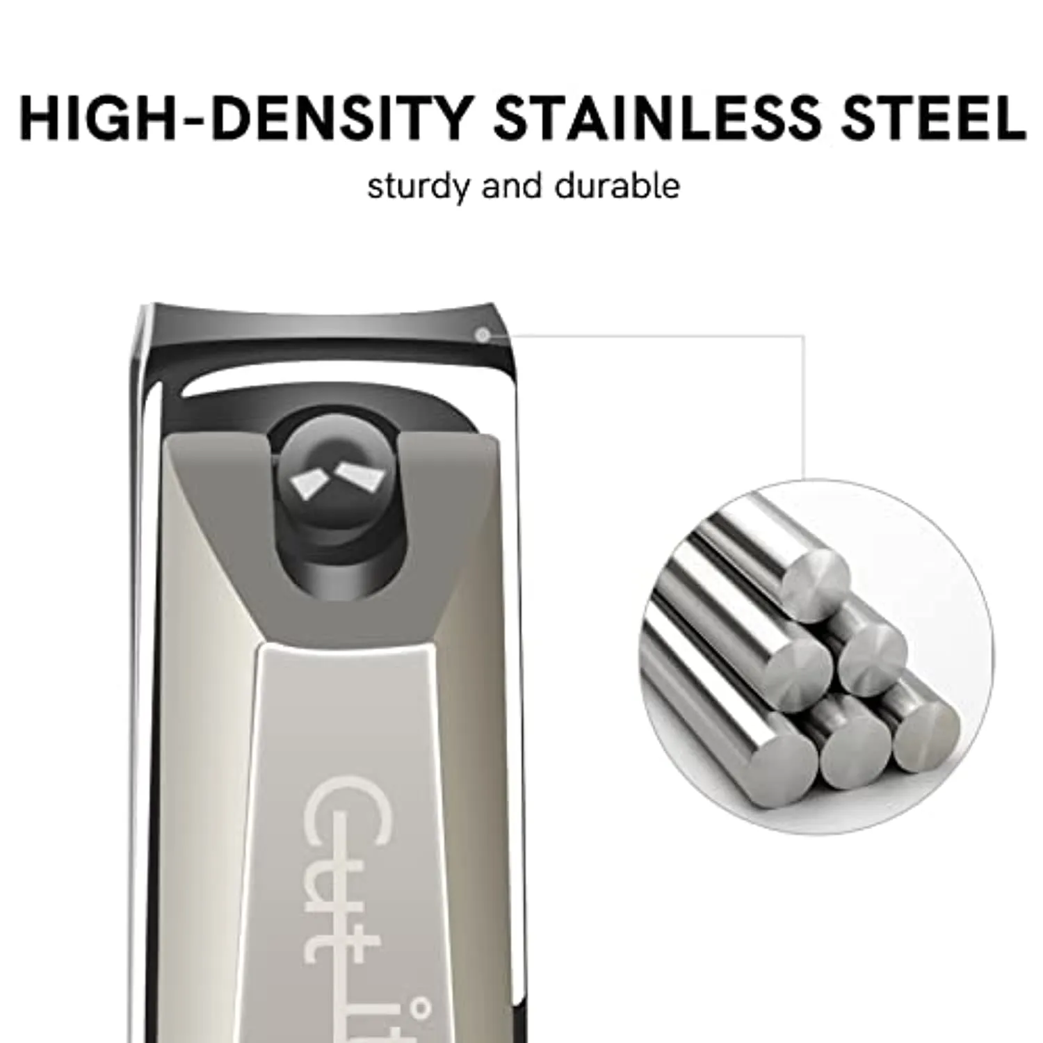 Professional Nail Cutters for Thick Nails, Sharp Sturdy Nail Clippers Set for Men & Women, Precisely Stainless Steel Fingernail & Toenail Clippers with Nail File, 3 Pcs Nail Trimmer