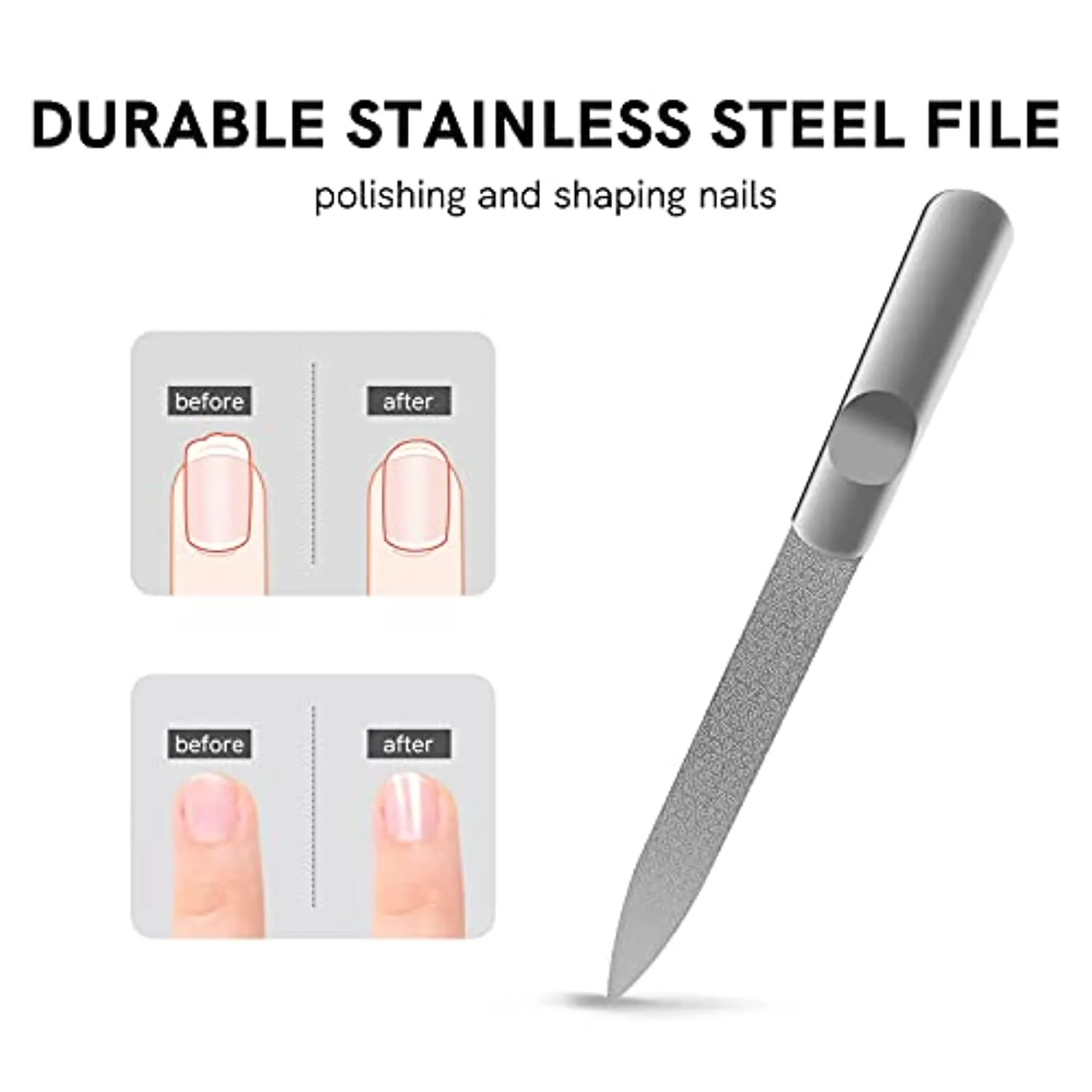Professional Nail Cutters for Thick Nails, Sharp Sturdy Nail Clippers Set for Men & Women, Precisely Stainless Steel Fingernail & Toenail Clippers with Nail File, 3 Pcs Nail Trimmer