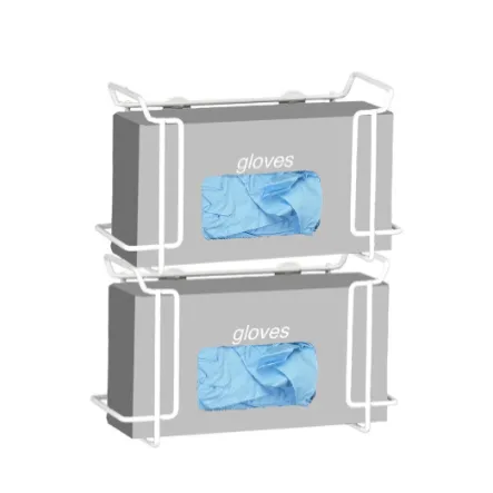 R&B Wire Double Wire Glove Box Dispenser, White