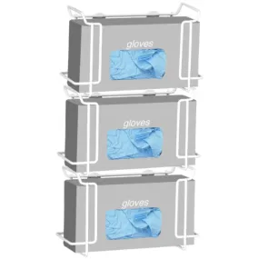 R&B Wire Triple Wire Glove Box Dispenser, White
