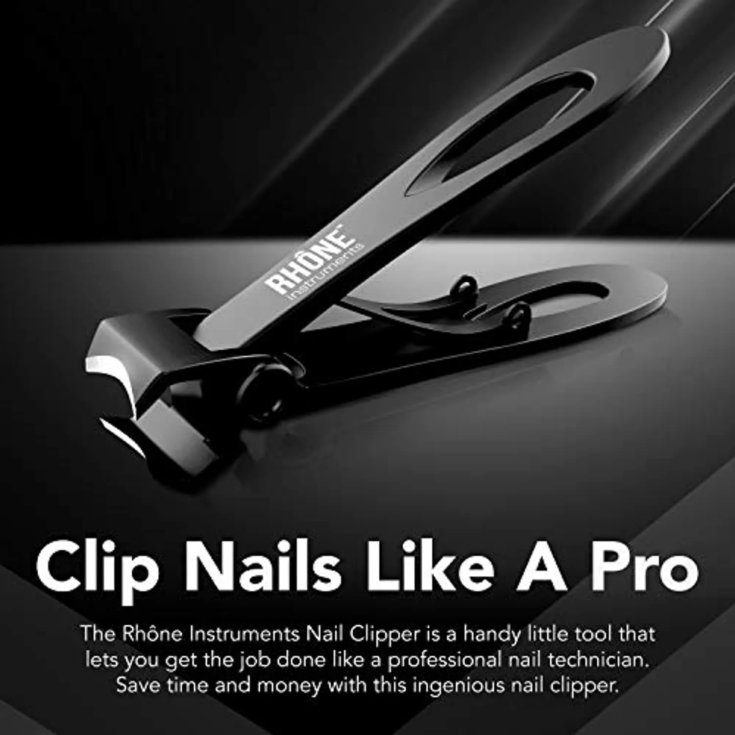Rhône Instruments Nail Clippers, 420J2 Surgical Grade Steel, Extra-Wide Jaw, Cuts Thick Nails, Professional Series, Heavy-Duty Fingernail and Toenail Clippers for Manicure, Pedicure, Women and Men