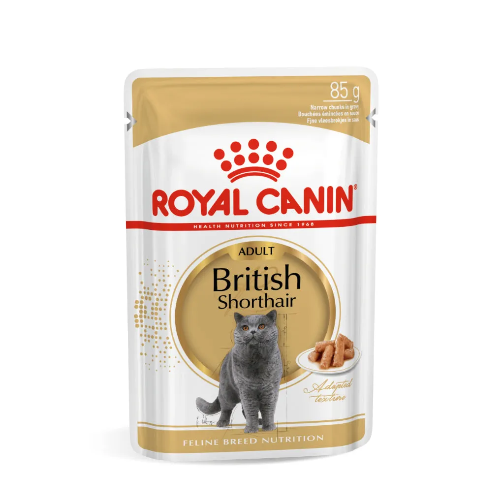 Royal Canin British Shorthair Adult 85g Pouch Wet Cat Food - Feline Breed Nutrition