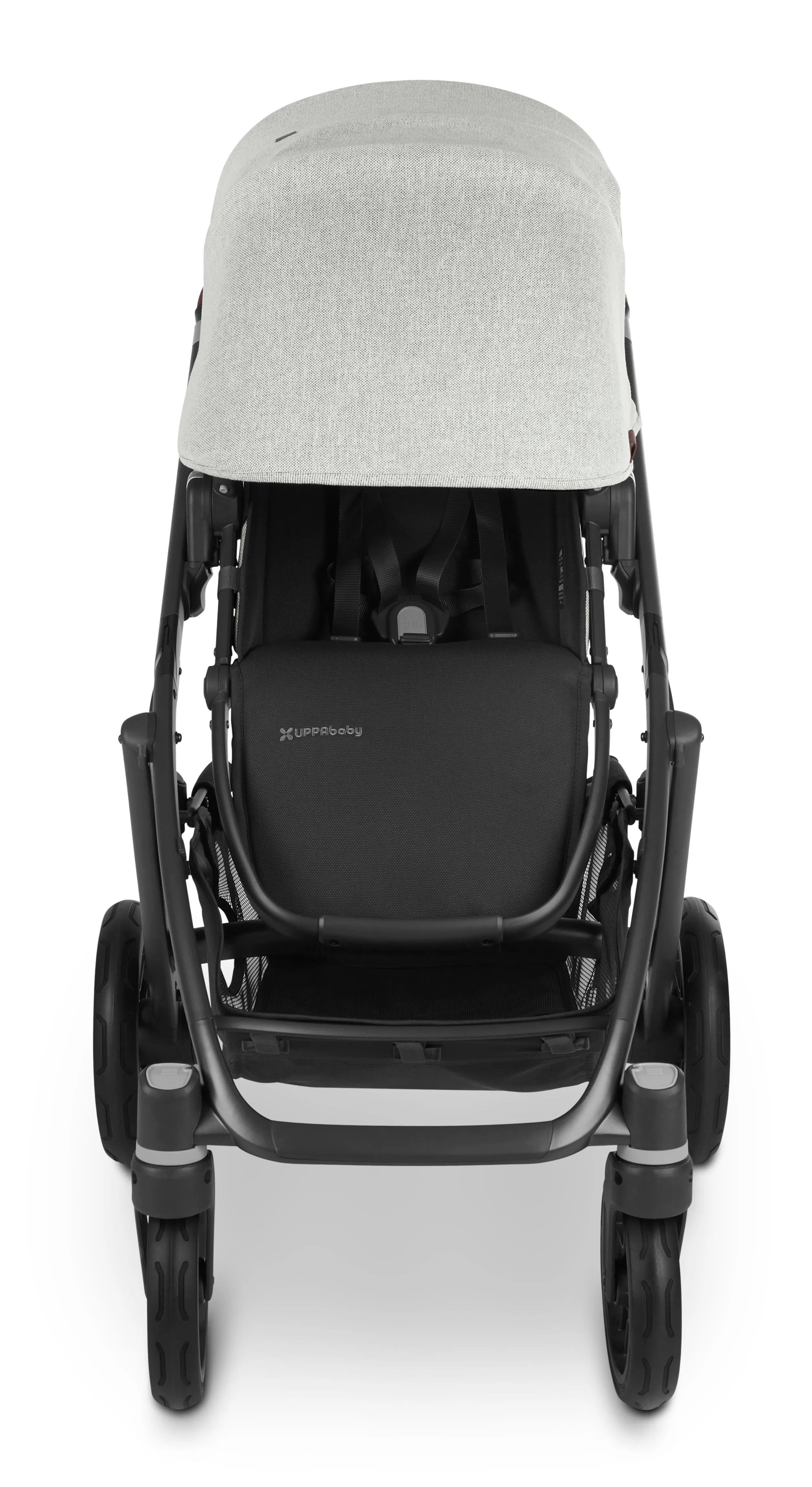 UPPAbaby Vista V2 Stroller - Anthony (White and Grey Chenille/Carbon/Chestnut Leather)
