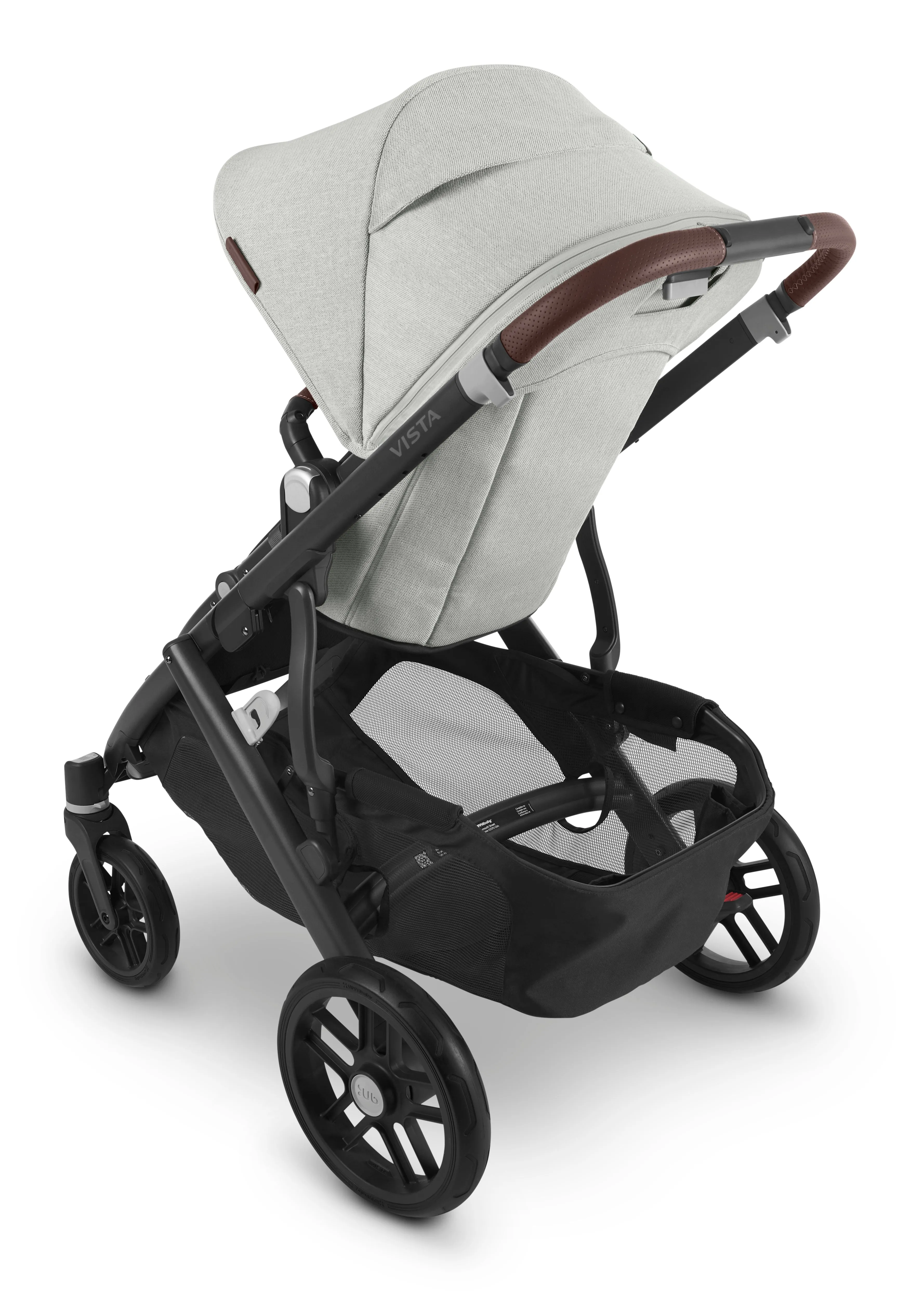 UPPAbaby Vista V2 Stroller - Anthony (White and Grey Chenille/Carbon/Chestnut Leather)