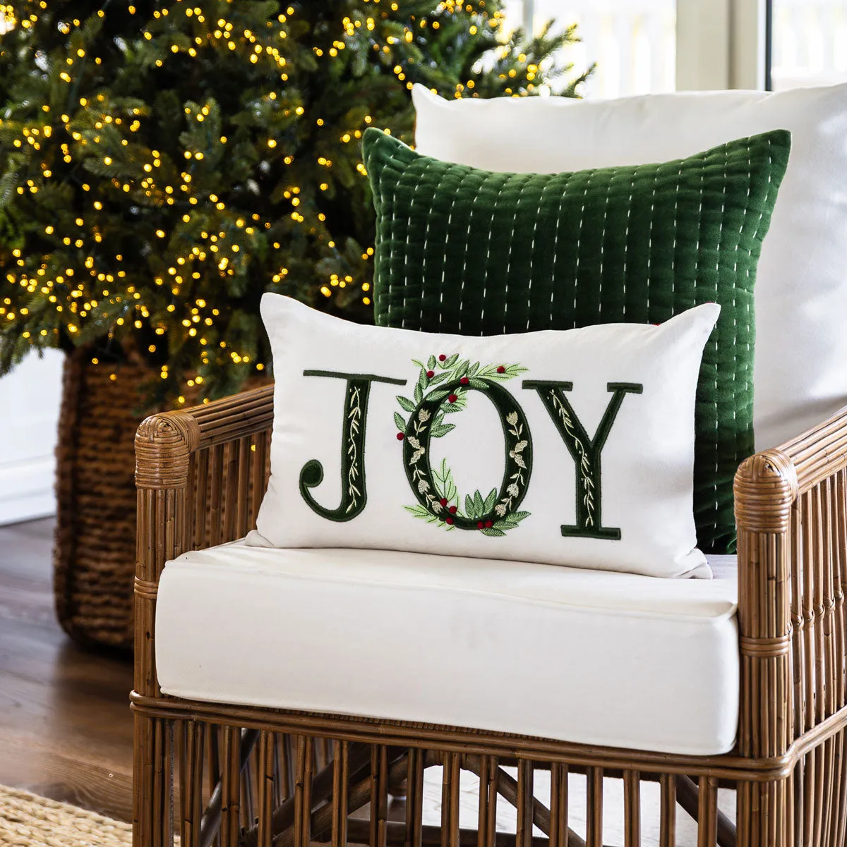 Velvet Quilted Cushion Cover (Green)