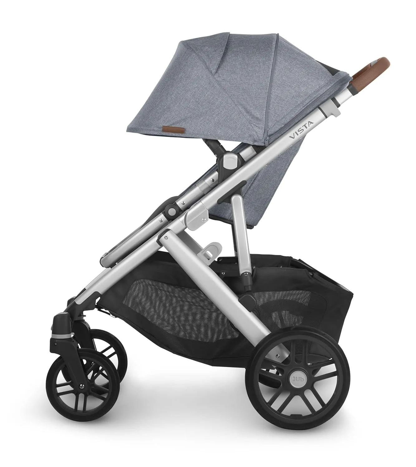Vista V2 Stroller - Gregory - Blue Mélange | Silver Frame | Saddle Leather   Mesa V2 Infant Car Seat - Gregory - Blue Melange | Merino Wool