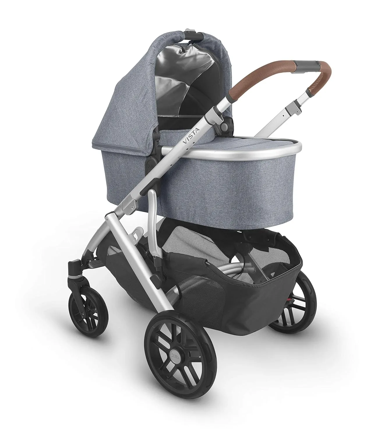Vista V2 Stroller - Gregory - Blue Mélange | Silver Frame | Saddle Leather   Mesa V2 Infant Car Seat - Gregory - Blue Melange | Merino Wool