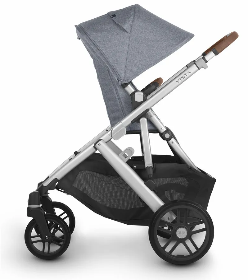 Vista V2 Stroller - Gregory - Blue Mélange | Silver Frame | Saddle Leather   Mesa V2 Infant Car Seat - Gregory - Blue Melange | Merino Wool