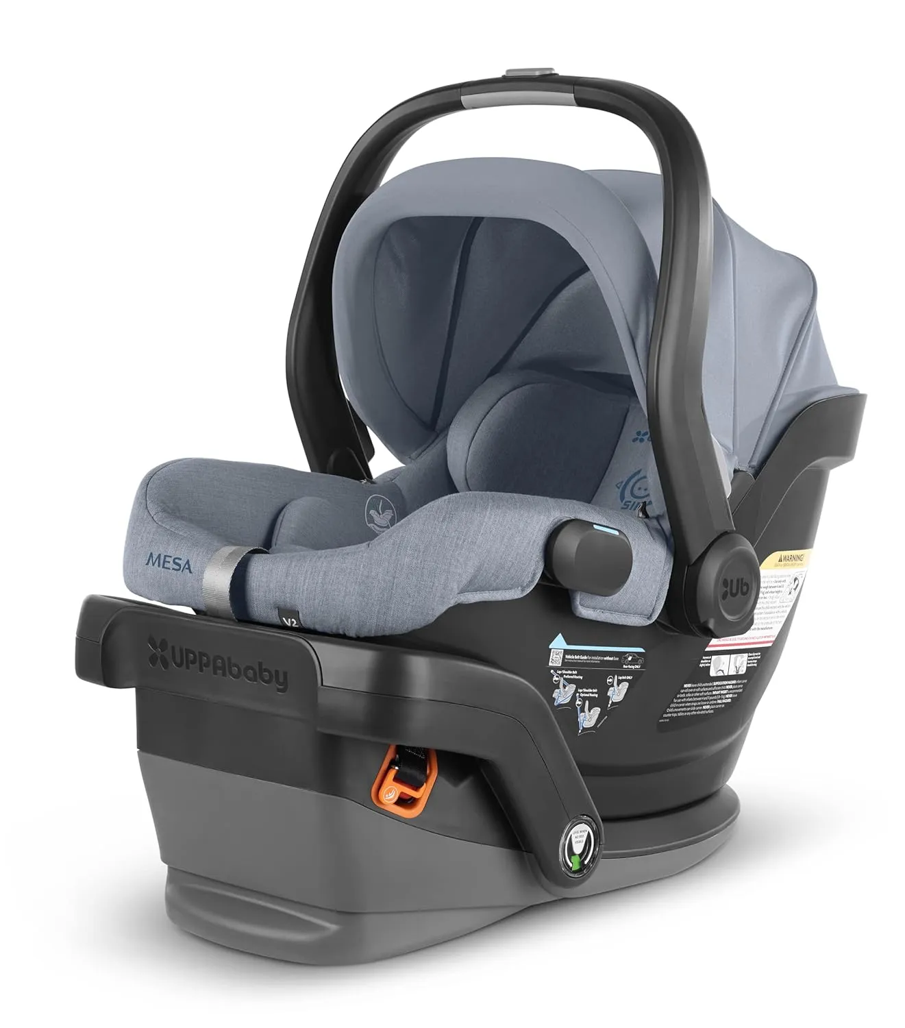 Vista V2 Stroller - Gregory - Blue Mélange | Silver Frame | Saddle Leather   Mesa V2 Infant Car Seat - Gregory - Blue Melange | Merino Wool