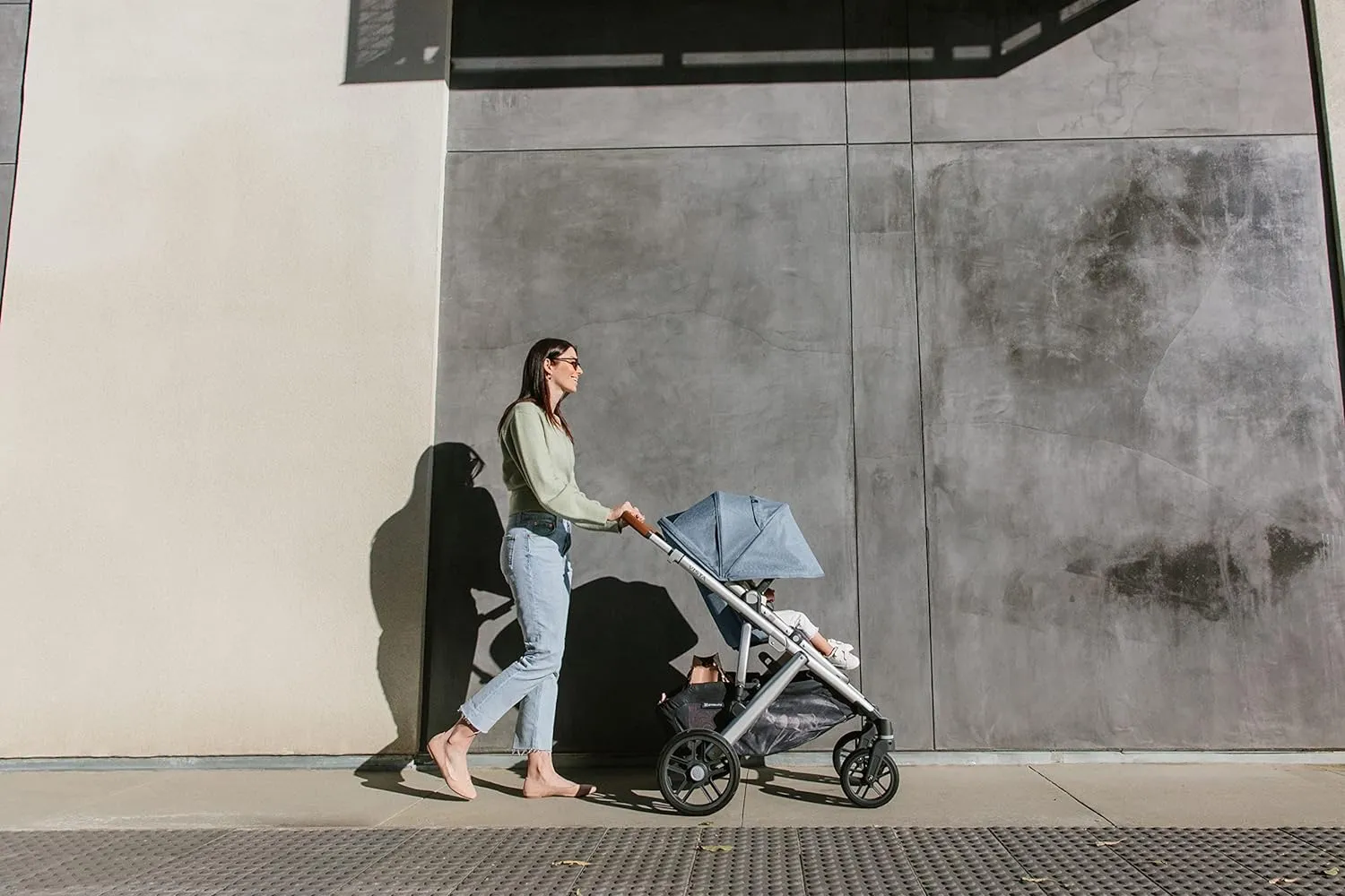 Vista V2 Stroller - Gregory - Blue Mélange | Silver Frame | Saddle Leather   Mesa V2 Infant Car Seat - Gregory - Blue Melange | Merino Wool