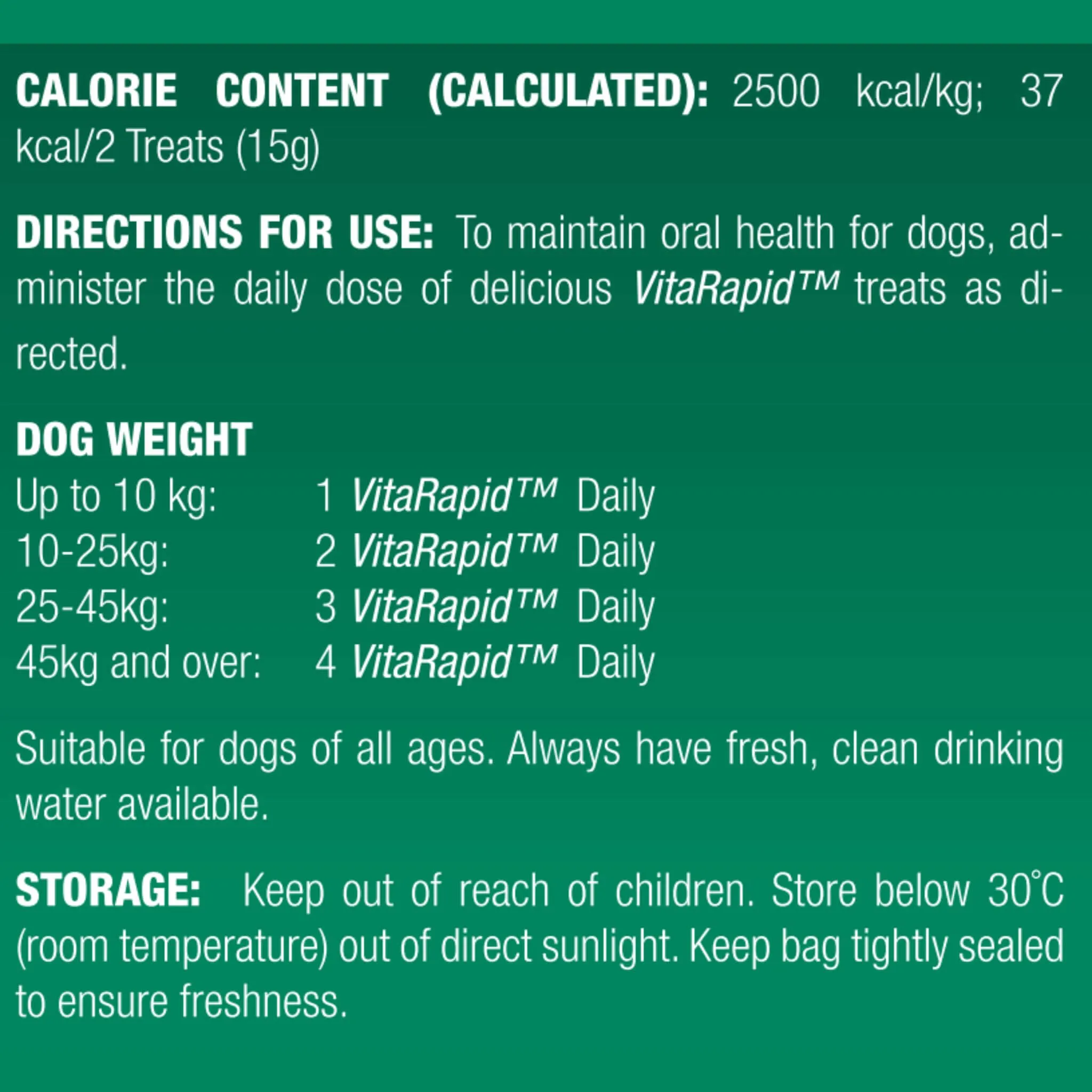 VitaRapid® Oral Care Daily Treats For Dogs 210g