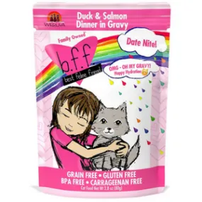 Weruva BFF OMG Duck & Salmon Date Night! Dinner in Gravy Wet Cat Food Pouches 2.8 oz
